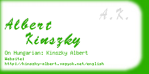 albert kinszky business card